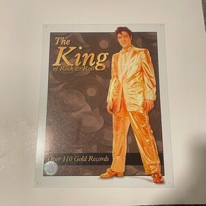 ELVIS PRESLEY Gold Suit Tin Metal Sign KING OF ROCK & ROLL Officially Licensed